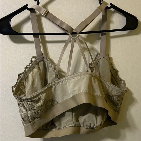 Aerie Lace Bralette with Strappy Back in olive green - Picture 2 of 3